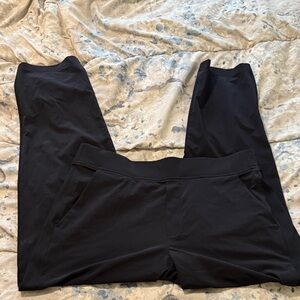 Athleta Black Ribbed Waist Pants